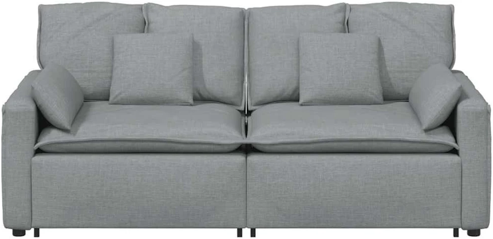 Modulinė sofa su pagalvėlėmis, šviesiai pilka