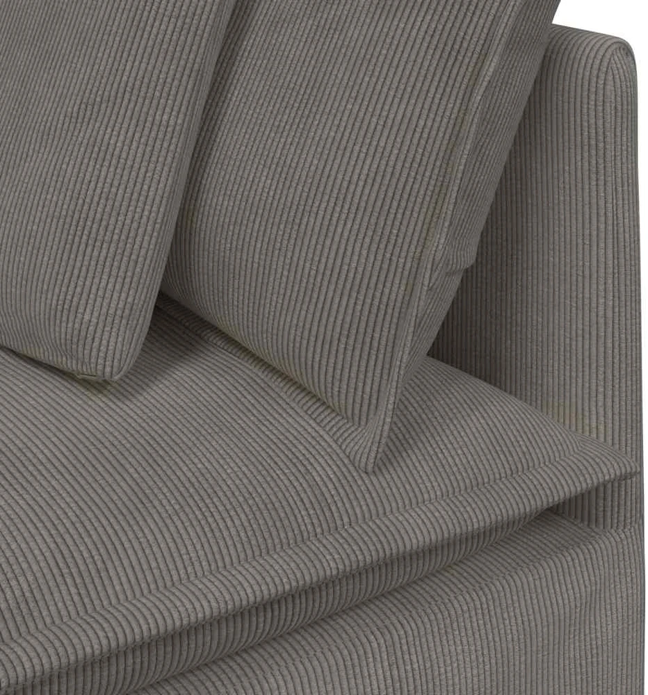 Modulinė sofa su pagalvėlėmis, šviesiai pilka, velvetas, audinys
