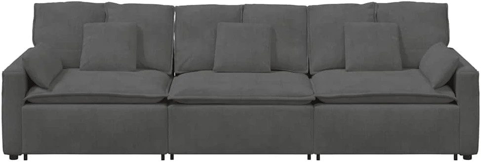 Modulinė sofa su pagalvėlėmis, tamsiai pilka