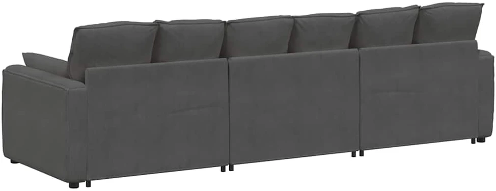 Modulinė sofa su pagalvėlėmis, tamsiai pilka