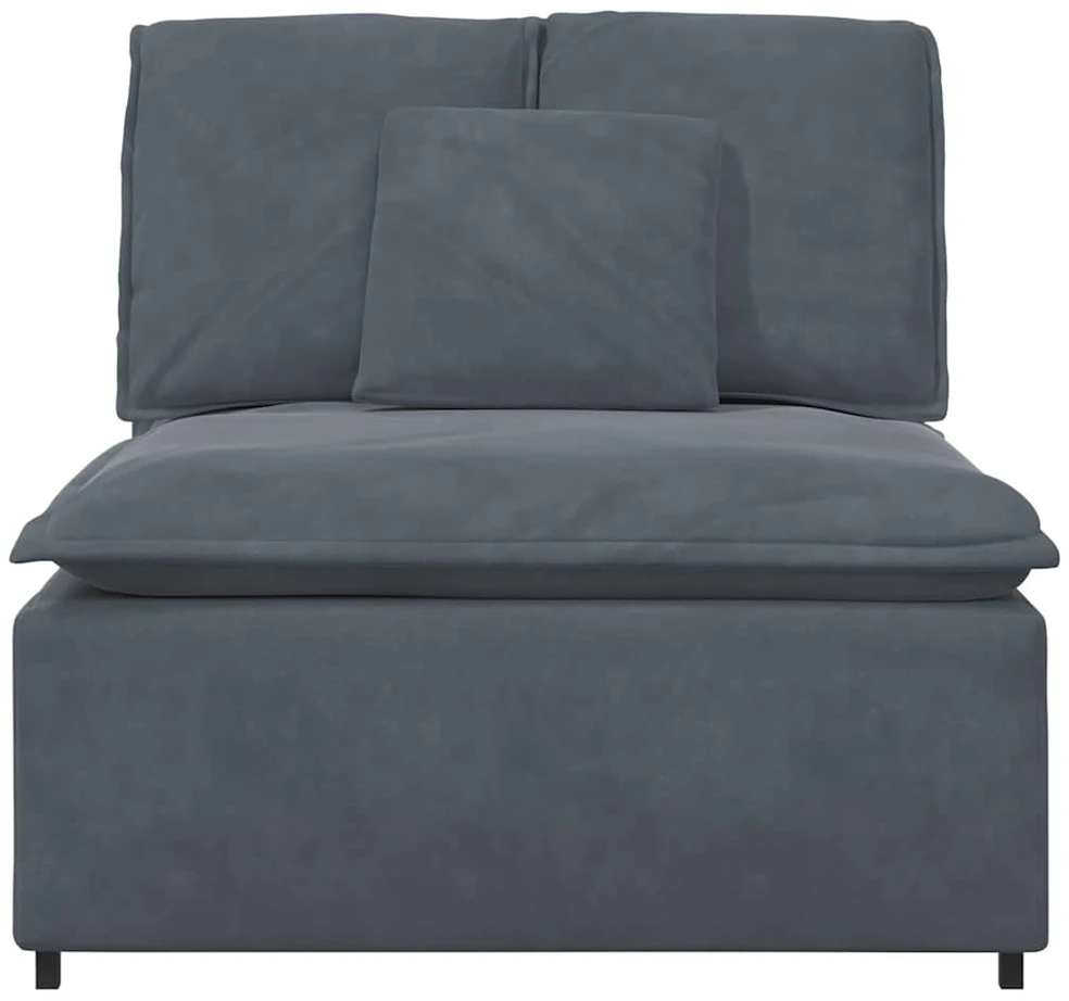 Modulinė sofa su pagalvėlėmis, tamsiai pilka, 100 cm