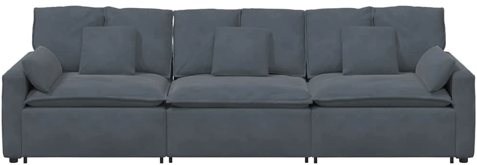 Modulinė sofa su pagalvėlėmis, tamsiai pilka