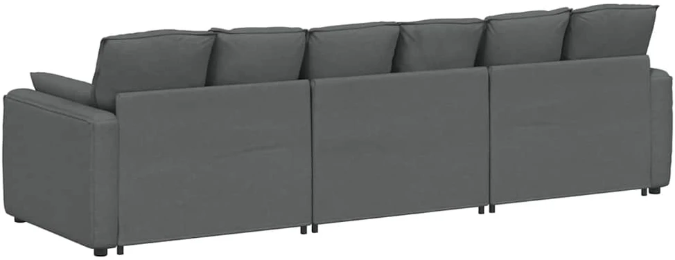 Modulinė sofa su pagalvėlėmis, tamsiai pilka