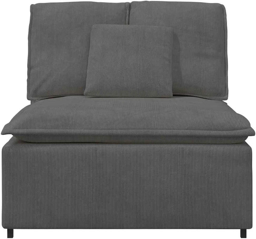 Modulinė sofa su pagalvėlėmis, tamsiai pilka, 100 cm