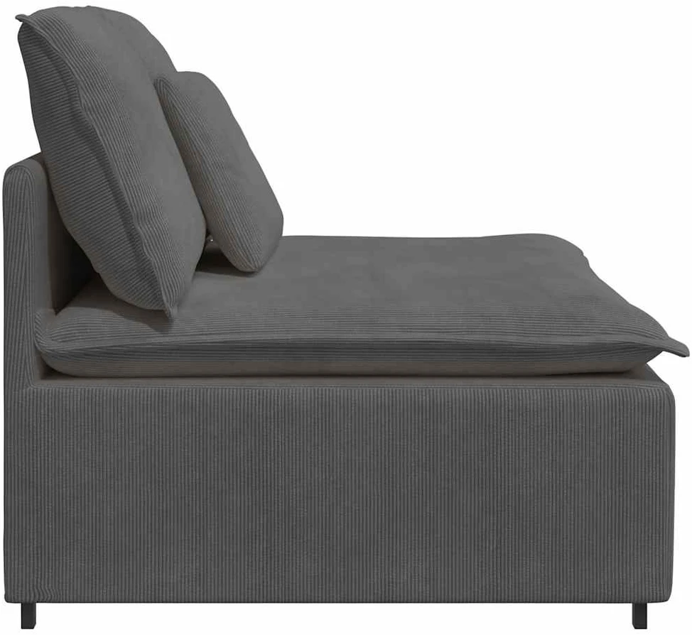 Modulinė sofa su pagalvėlėmis, tamsiai pilka, 100 cm