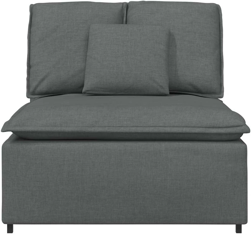 Modulinė sofa su pagalvėlėmis, tamsiai pilka, 100 cm