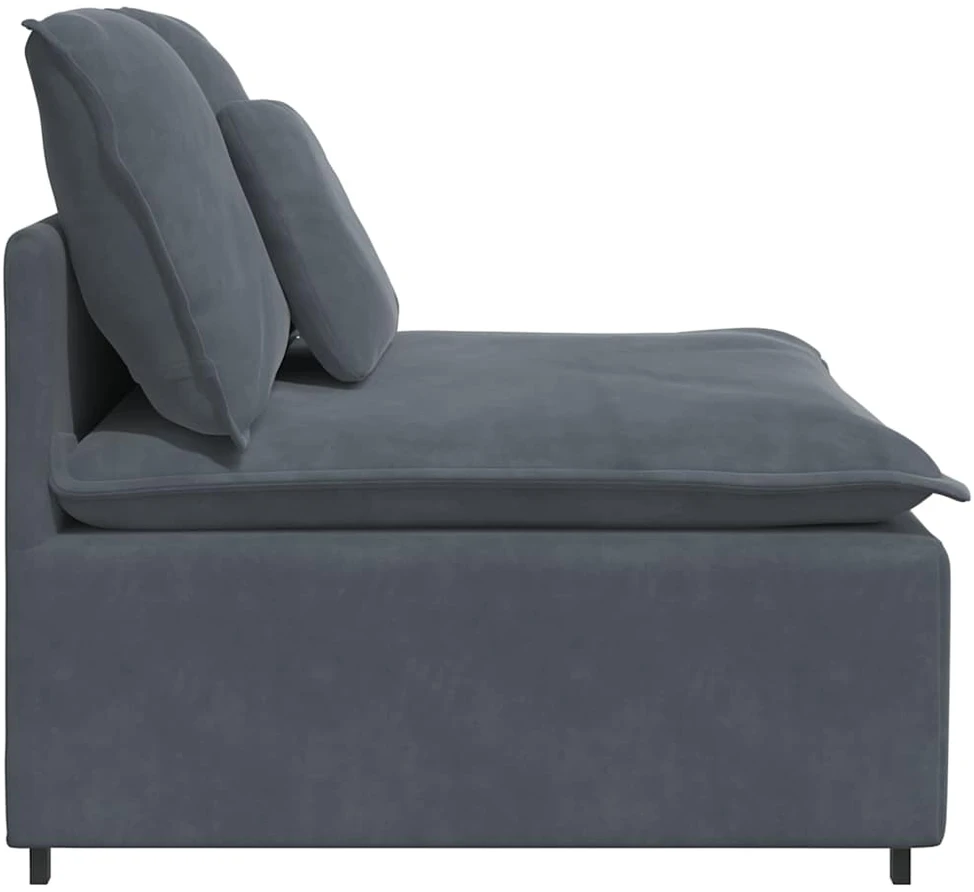 Modulinė sofa su pagalvėlėmis, tamsiai pilka, 100 cm