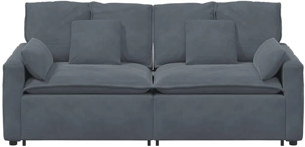 Modulinė sofa su pagalvėlėmis, tamsiai pilka