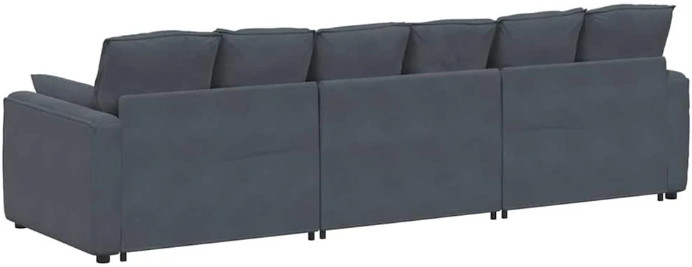 Modulinė sofa su pagalvėlėmis, tamsiai pilka