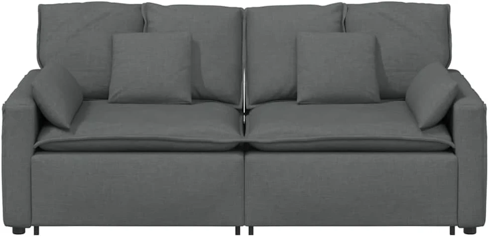 Modulinė sofa su pagalvėlėmis, tamsiai pilka
