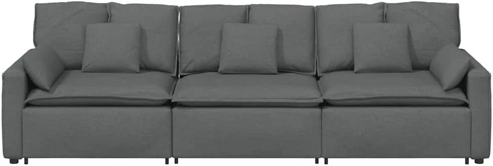 Modulinė sofa su pagalvėlėmis, tamsiai pilka