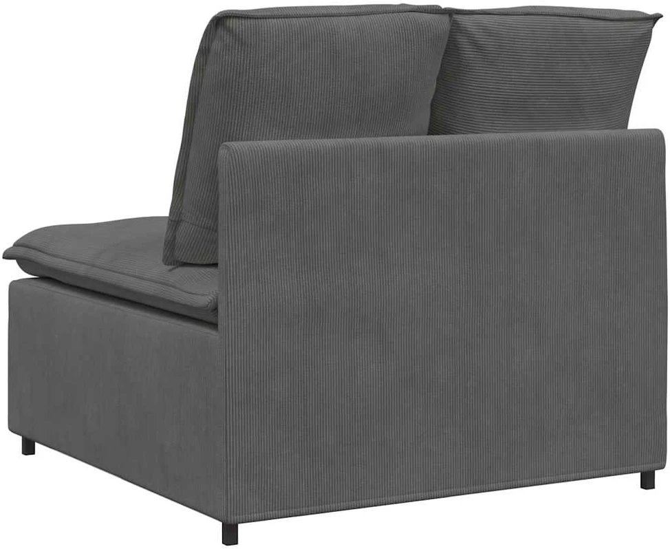 Modulinė sofa su pagalvėlėmis, tamsiai pilka, 100 cm