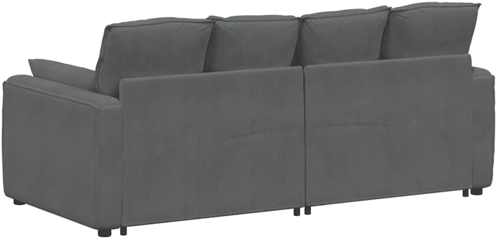 Modulinė sofa su pagalvėlėmis, tamsiai pilka