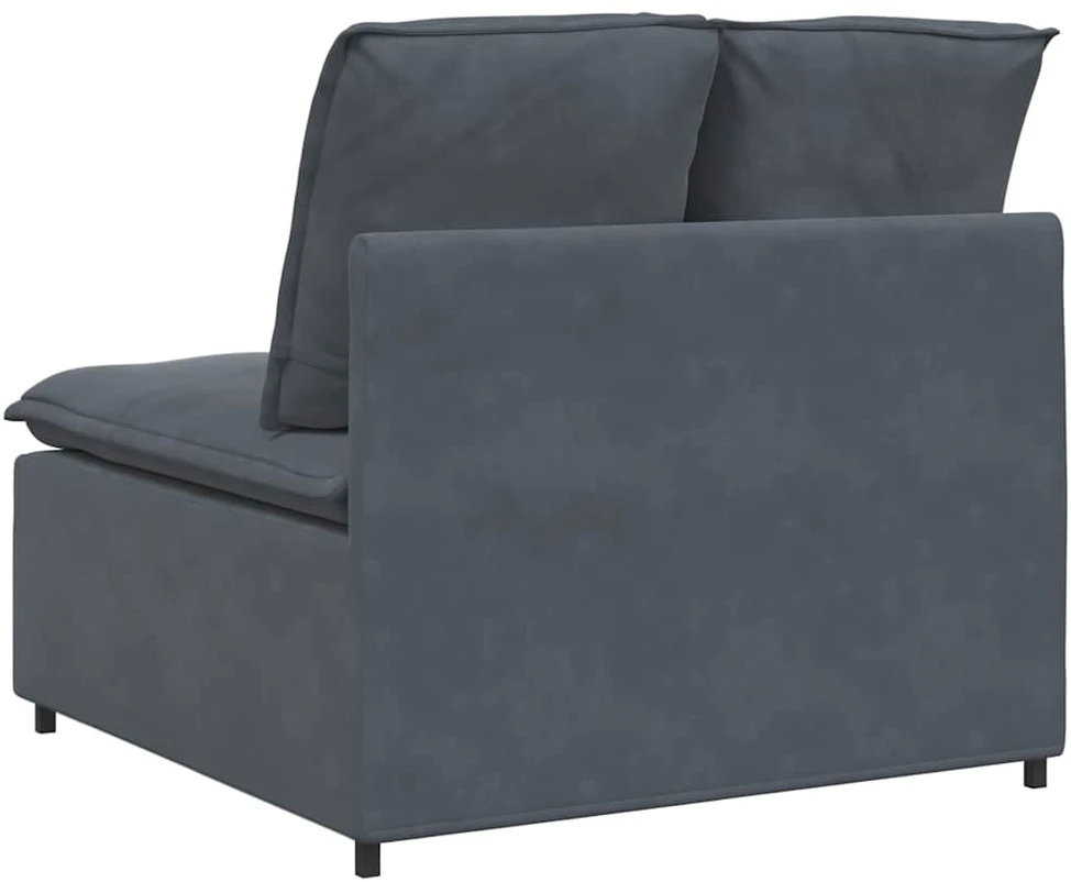 Modulinė sofa su pagalvėlėmis, tamsiai pilka, 100 cm