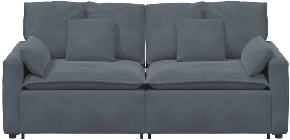 Modulinė sofa su pagalvėlėmis, tamsiai pilka