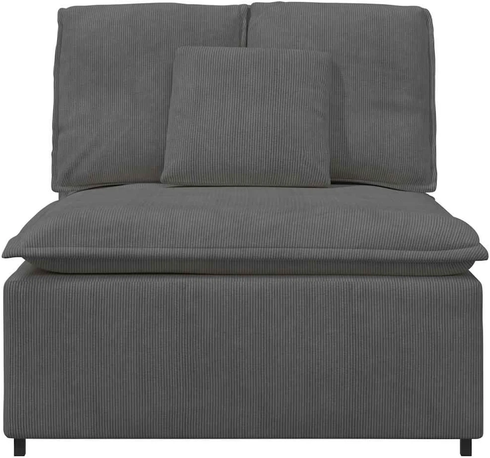 Modulinė sofa su pagalvėlėmis, tamsiai pilka, 100 cm