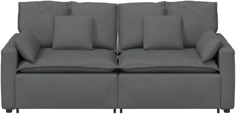 Modulinė sofa su pagalvėlėmis, tamsiai pilka