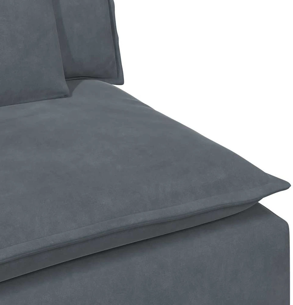 Modulinė sofa su pagalvėlėmis, tamsiai pilka, 100 cm