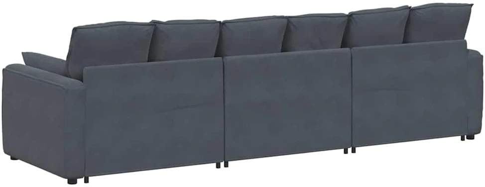 Modulinė sofa su pagalvėlėmis, tamsiai pilka