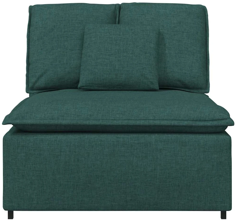 Modulinė sofa su pagalvėlėmis, tamsiai žalia, 100 cm