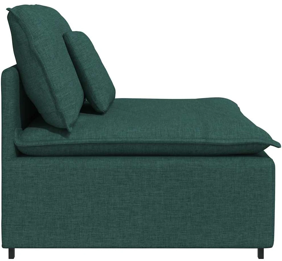 Modulinė sofa su pagalvėlėmis, tamsiai žalia, 100 cm