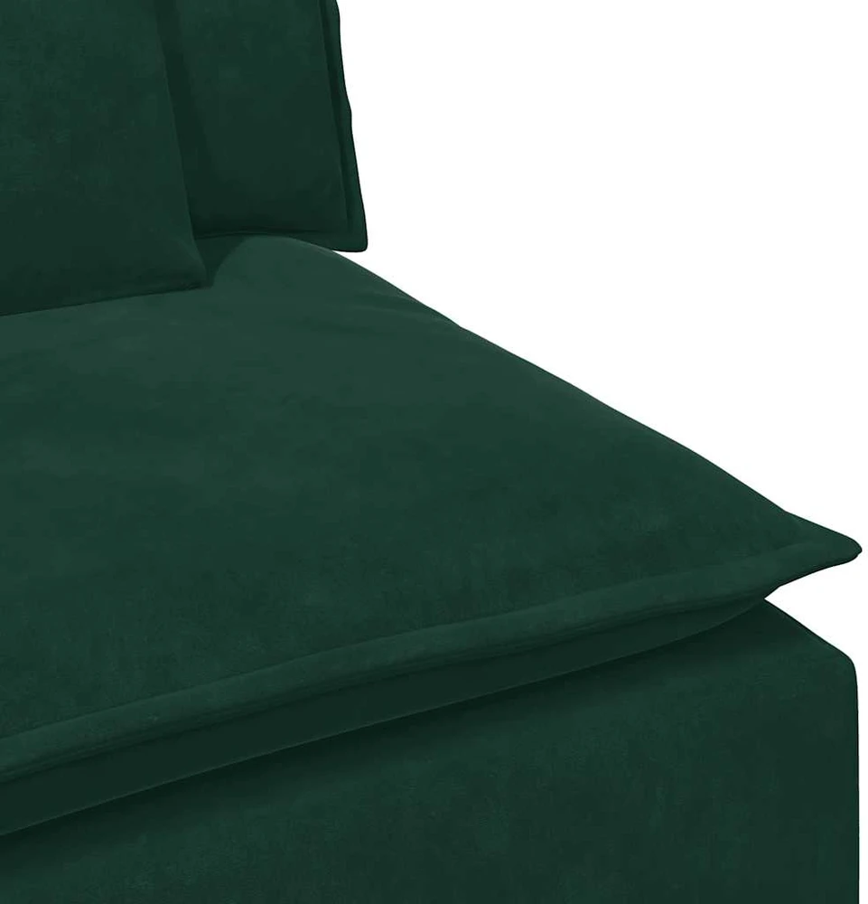 Modulinė sofa su pagalvėlėmis, tamsiai žalia, 100 cm