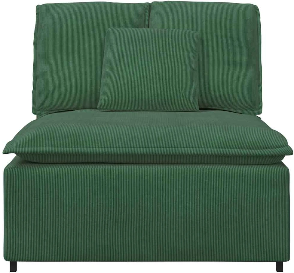 Modulinė sofa su pagalvėlėmis, tamsiai žalia, 100 cm