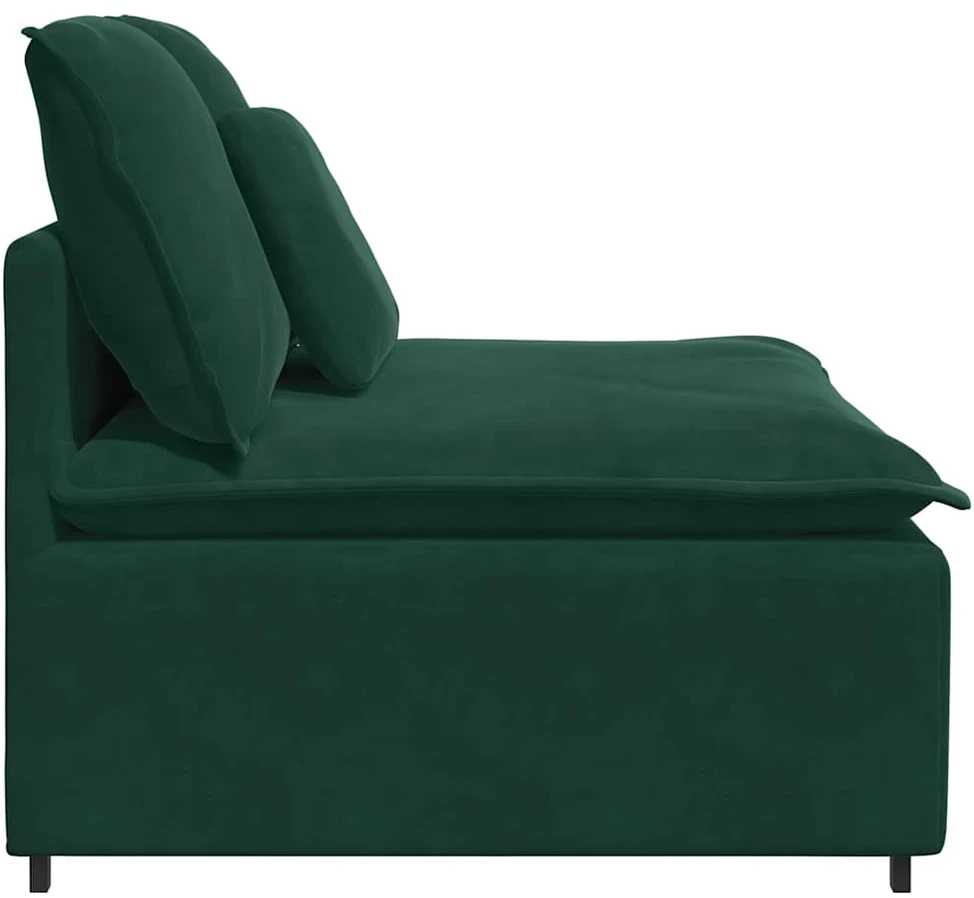 Modulinė sofa su pagalvėlėmis, tamsiai žalia, 100 cm