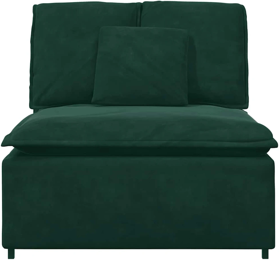 Modulinė sofa su pagalvėlėmis, tamsiai žalia, 100 cm