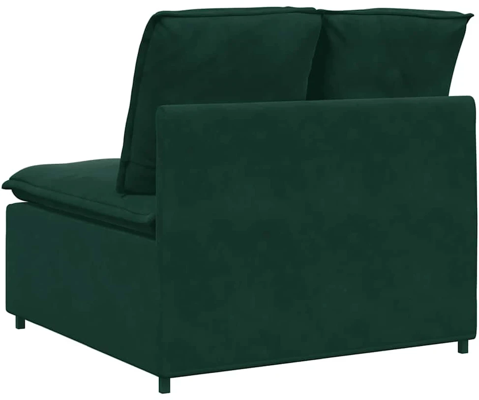 Modulinė sofa su pagalvėlėmis, tamsiai žalia, 100 cm
