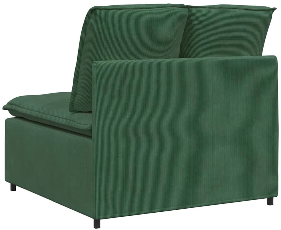 Modulinė sofa su pagalvėlėmis, tamsiai žalia, 100 cm