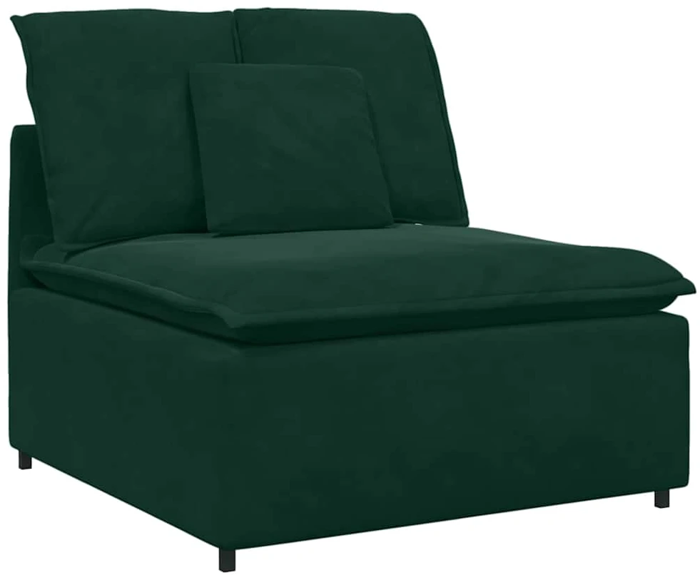 Modulinė sofa su pagalvėlėmis, tamsiai žalia
