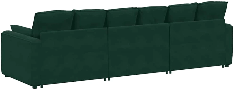 Modulinė sofa su pagalvėlėmis, tamsiai žalia