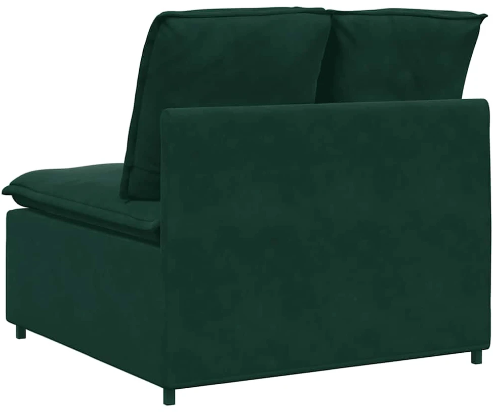 Modulinė sofa su pagalvėlėmis, tamsiai žalia, 100 cm