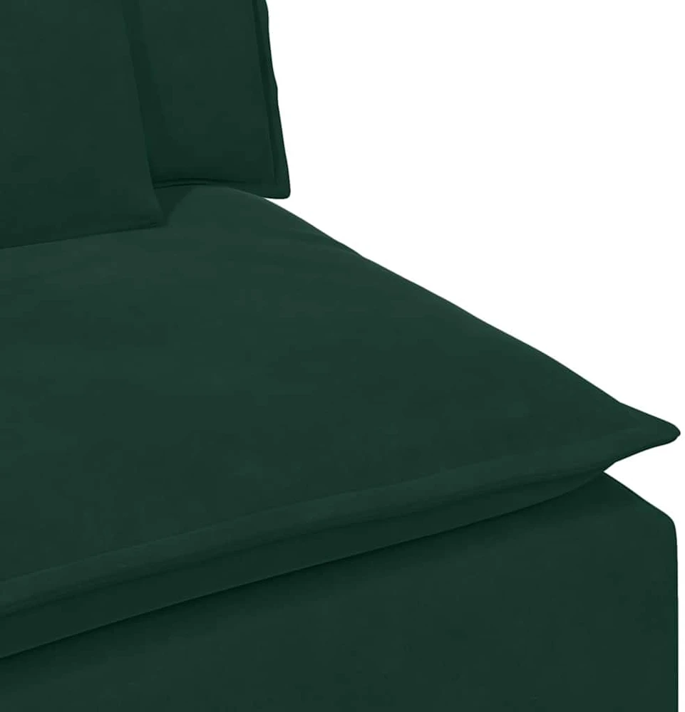 Modulinė sofa su pagalvėlėmis, tamsiai žalia