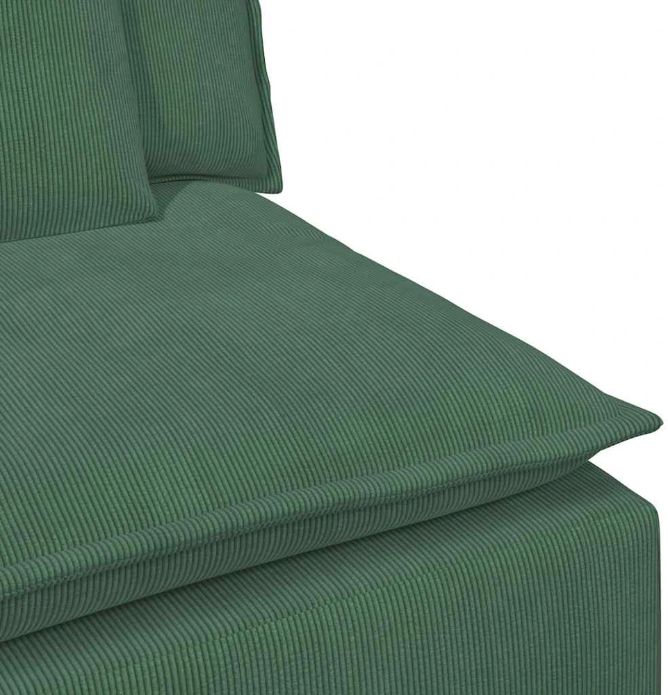 Modulinė sofa su pagalvėlėmis, tamsiai žalia, 100 cm