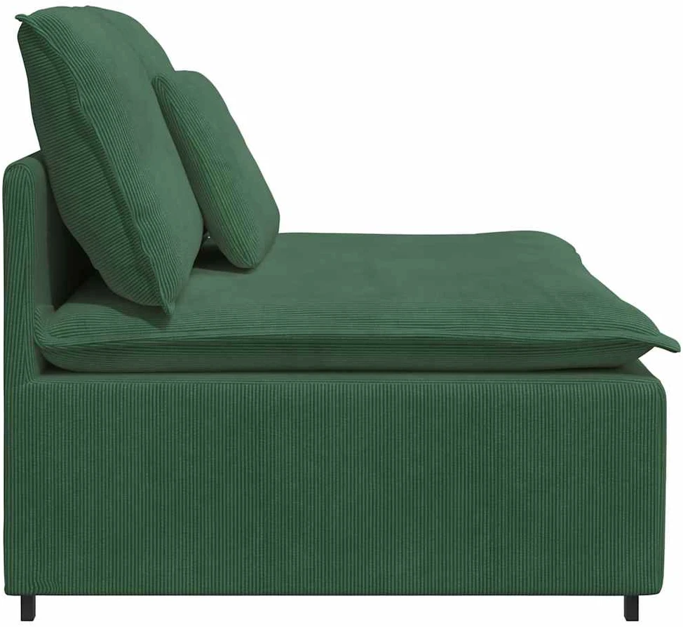 Modulinė sofa su pagalvėlėmis, tamsiai žalia, 100 cm