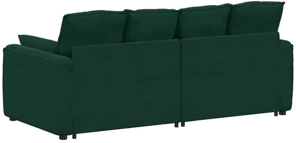 Modulinė sofa su pagalvėlėmis, tamsiai žalia