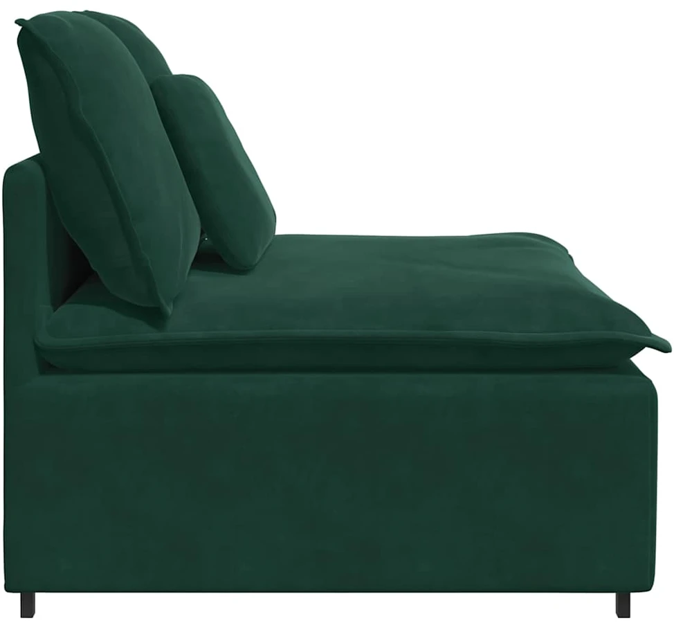 Modulinė sofa su pagalvėlėmis, tamsiai žalia, 100 cm