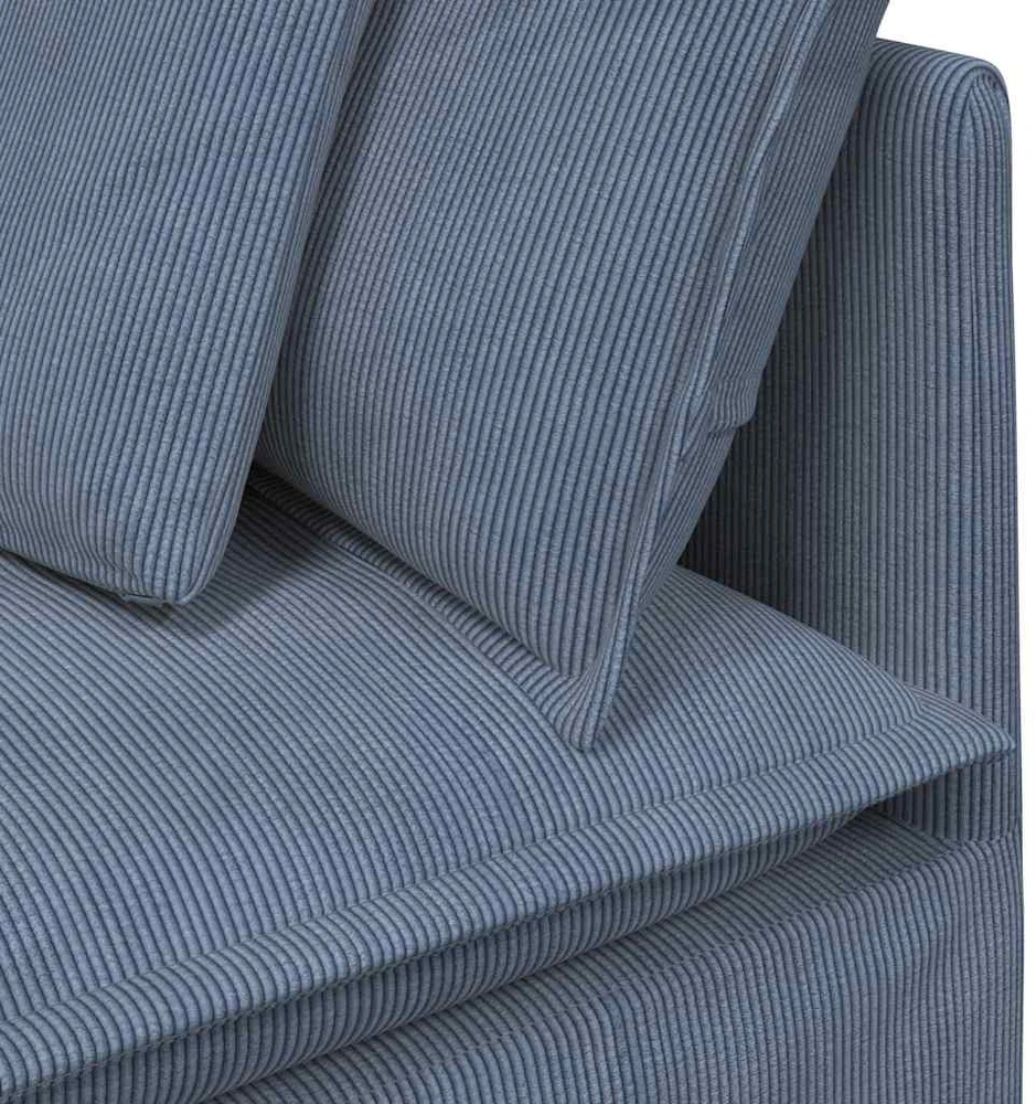 Modulinė sofa su pagalvėlėmis, velvetas, mėlyna