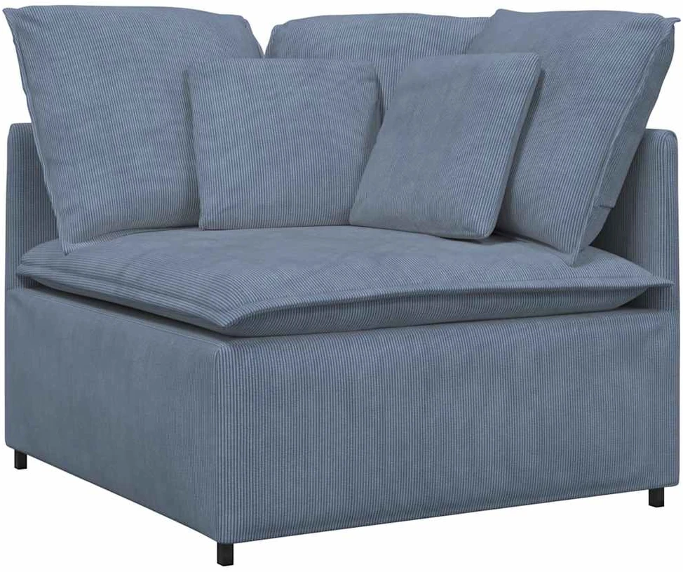 Modulinė sofa su pagalvėlėmis, velvetas, mėlyna