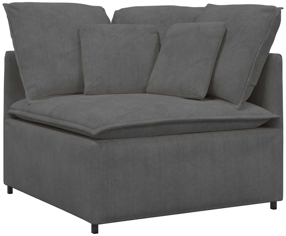 Modulinė sofa su pagalvėlėmis, velvetas, tamsiai pilka