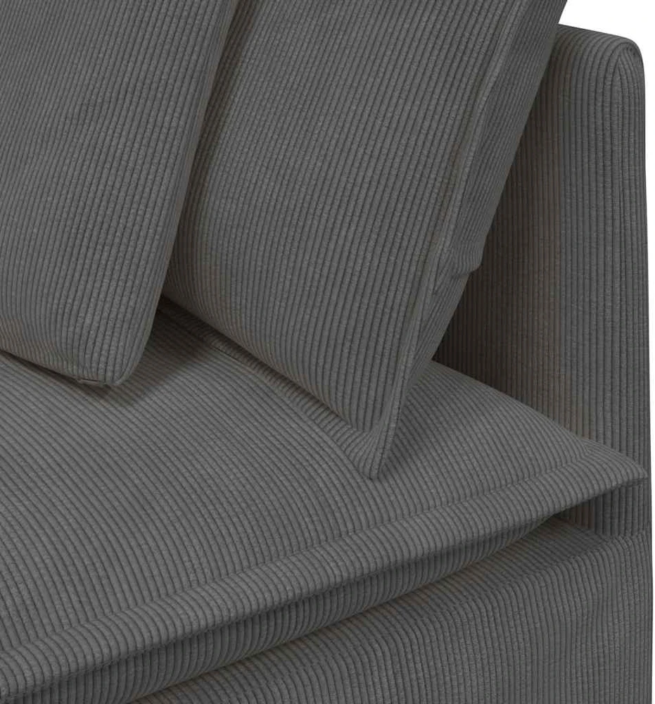 Modulinė sofa su pagalvėlėmis, velvetas, tamsiai pilka