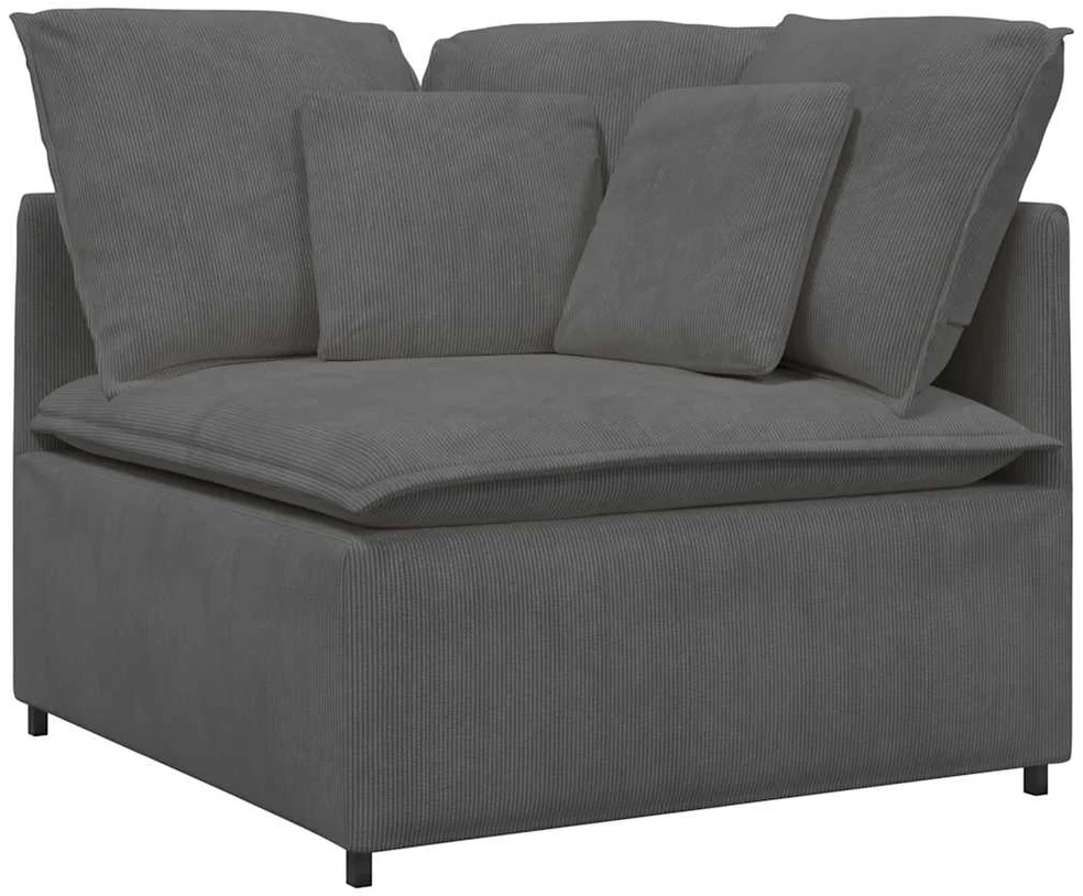 Modulinė sofa su pagalvėlėmis, velvetas, tamsiai pilka
