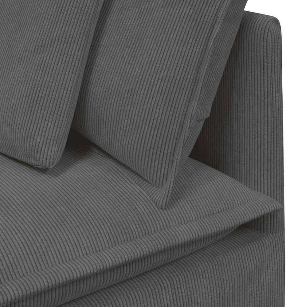 Modulinė sofa su pagalvėlėmis, velvetas, tamsiai pilka