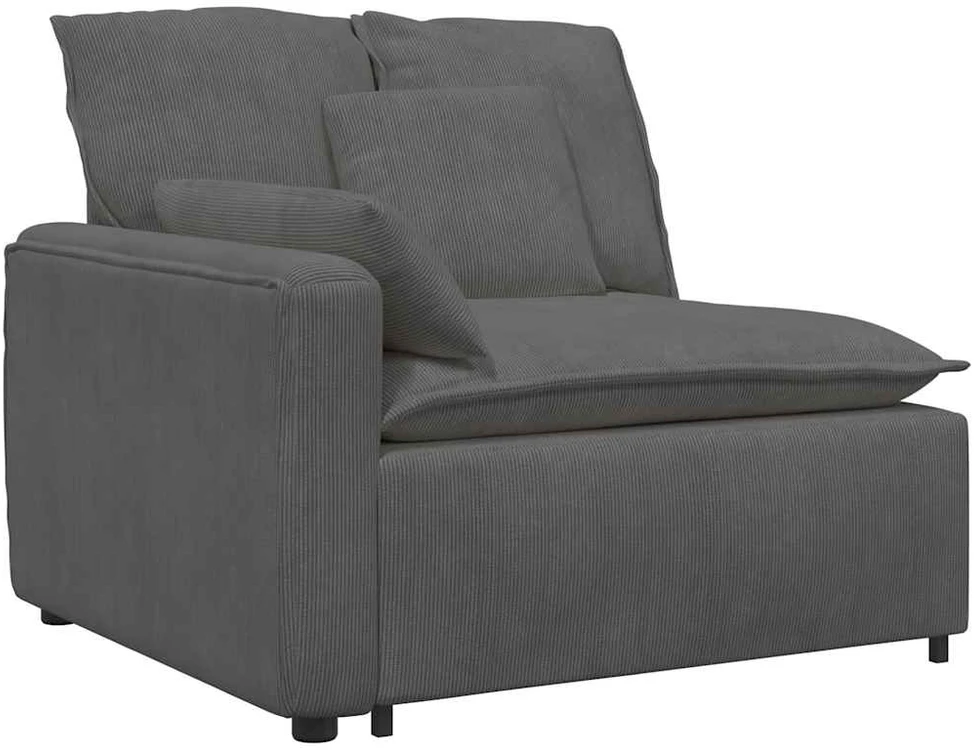 Modulinė sofa su pagalvėlėmis, velvetas, tamsiai pilka