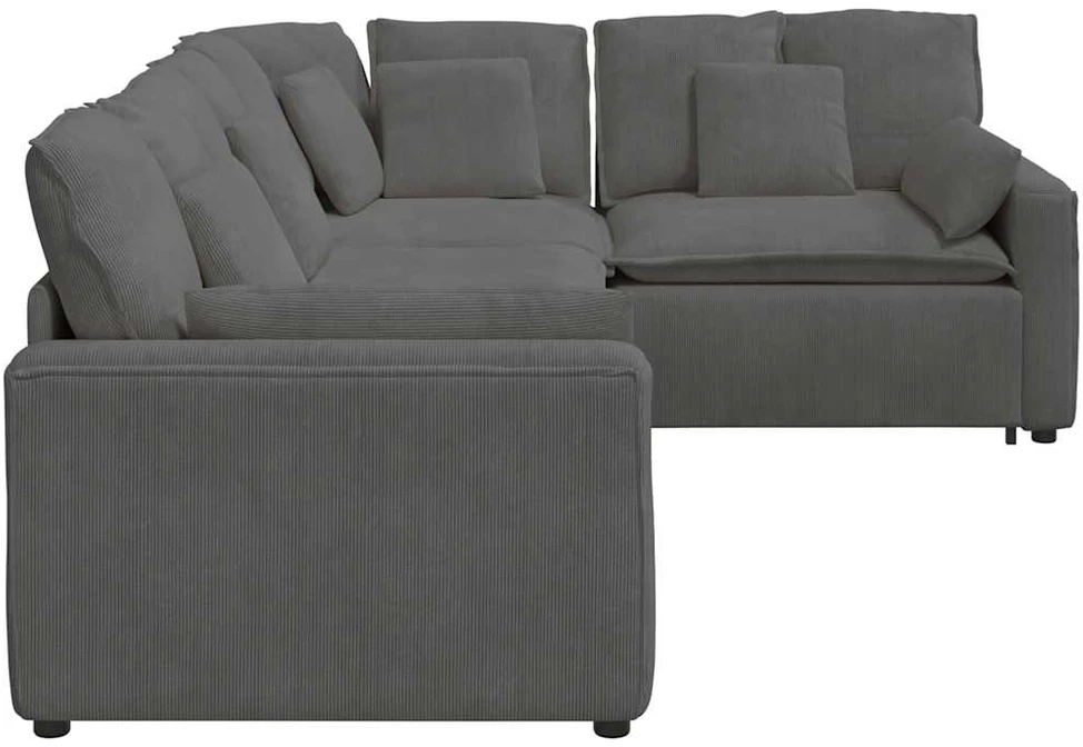 Modulinė sofa su pagalvėlėmis, velvetas, tamsiai pilka