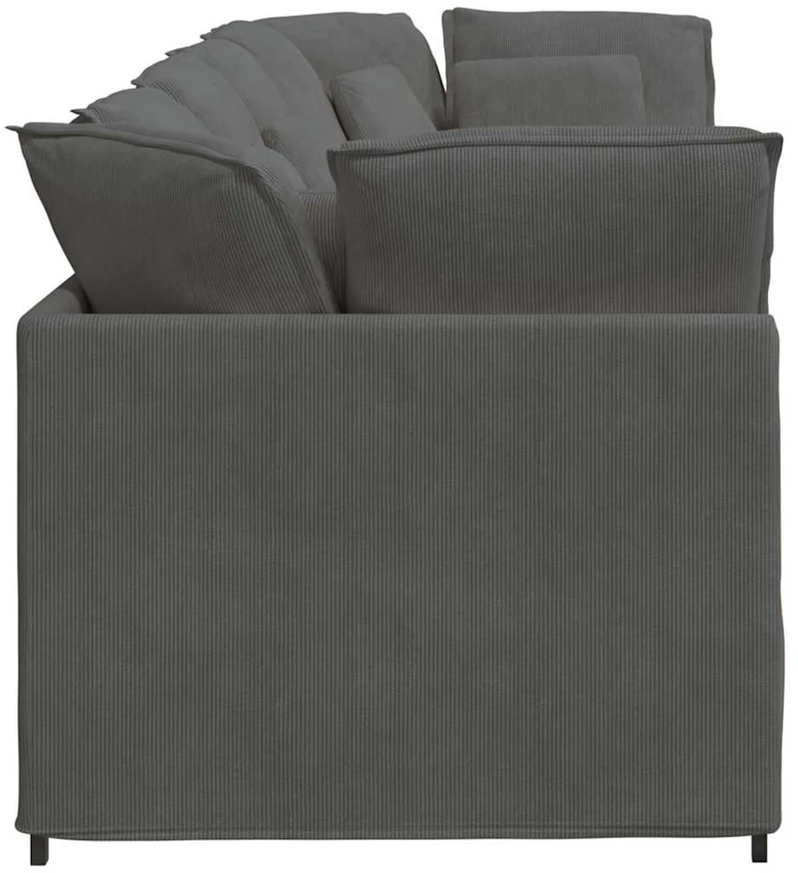 Modulinė sofa su pagalvėlėmis, velvetas, tamsiai pilka