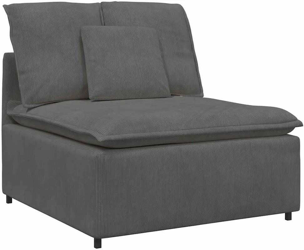 Modulinė sofa su pagalvėlėmis, velvetas, tamsiai pilka