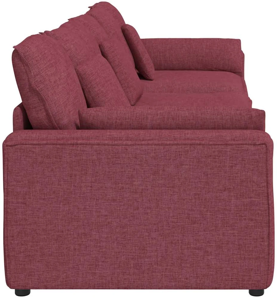 Modulinė sofa su pagalvėlėmis, vyno raudonumo